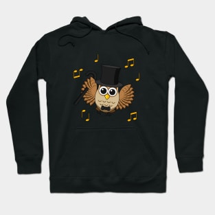 Cute Dancing Owl with Music Notes Cartoon without BG Hoodie